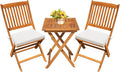 Devoko Outdoor 3 Piece Folding Patio Bistro Set Acacia Wood Bistro Table and by DEVOKO