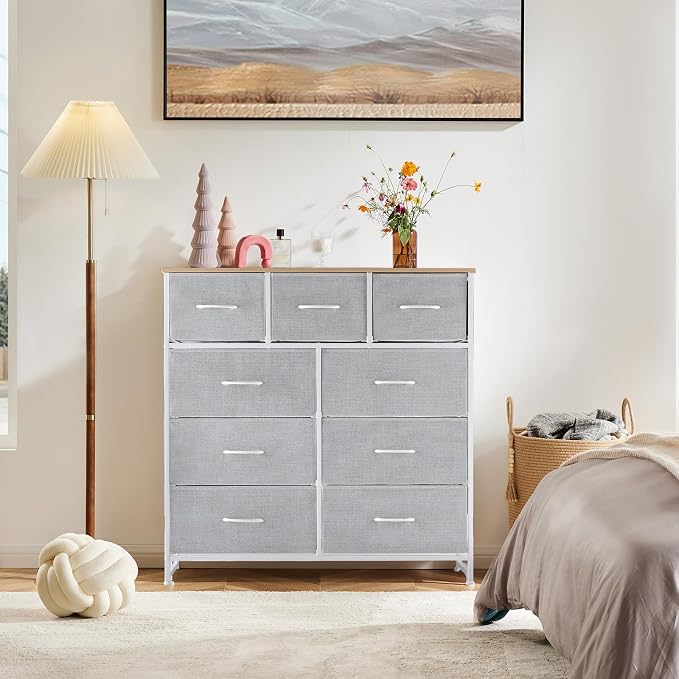 DUMOS 9 Drawer Dresser for Bedroom, Fabric Storage Organizer - Image 2