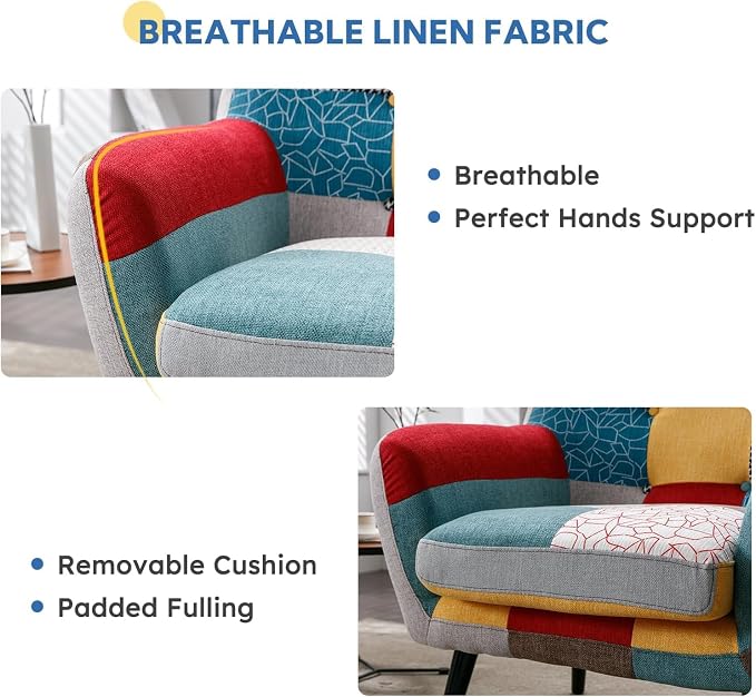 Bonzy Home Modern Colorful 2 Piece Coroful Fabric Sofa Set, Included Accent - Image 6