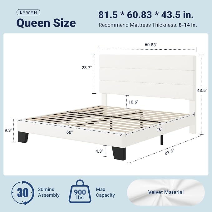 Allewie Queen Size Platform Bed Frame - Image 2