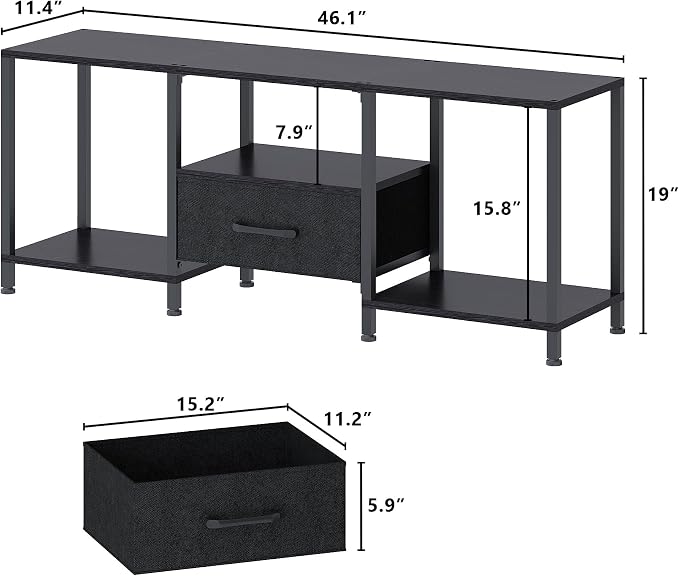 JARHETUN TV Stand with LED Lights, Entertainment Center with Open Shelves and - Image 3