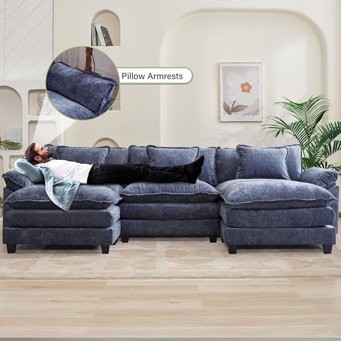 Oprisen 120" Modular Sectional Sofa, Comfy Cloud Couch Sectional Sofa - Image 5