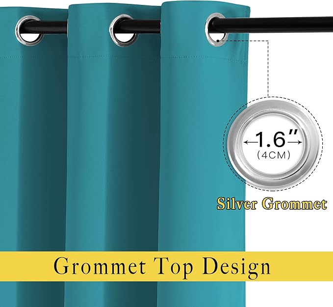 NICETOWN Blackout Room Divider Curtains 118 inches Long 2 Panels, Grommet - Image 2