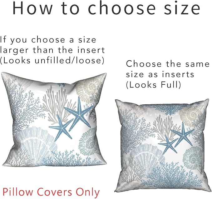 Tritard Nautical Coastal Throw Pillow Covers 16x16 Set of 2 Beach Themed Ocean - Image 7