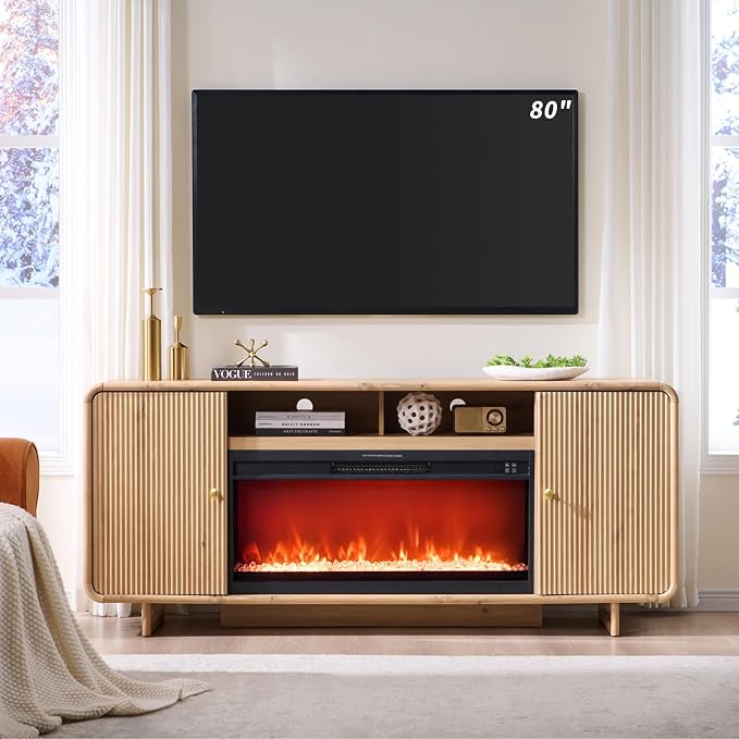 IFGET 70" Fluted Fireplace TV Stand - Image 7