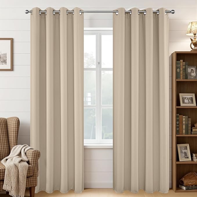 Joydeco Blackout Curtains 84 Inch Length 2 Panels Set, Thermal Insulated Long by JOYDECO