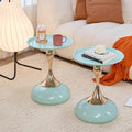 2-Pack Light Green Sleek Hourglass Side Table by Unknown