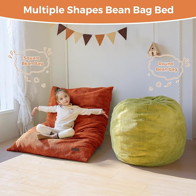 MAXYOYO 3 in 1 Kids Bean Bag Chair Couch, Convertible Chair Folds from Bean Bag - Image 3