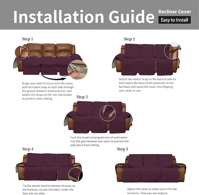 Easy-Going Recliner Sofa Cover, Reversible Couch Cover - Image 7