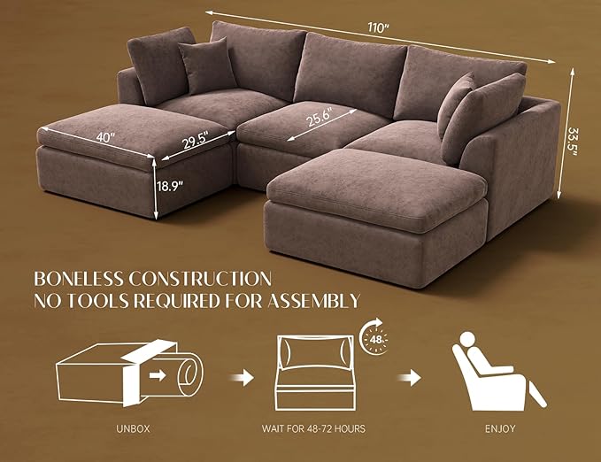 ohllob 110" Cloud Sectional Couches - Image 2