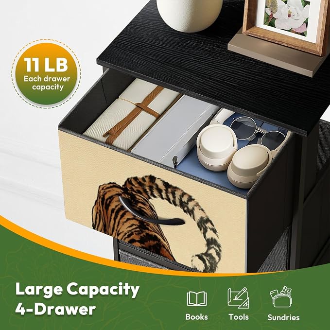 Dresser for Bedroom Majestic Tiger Walking Wilderness Bold Stripes Intense Gaze - Image 5