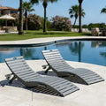 Folding HDPE Pool Lounge Chairs Set of 2, Pre-Assembled Outdoor Chaise Lounge by YourPerfectOutdoorEscape