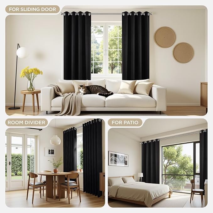 Joydeco Blackout Curtains 95 Inches Long 2 Panels Set, Thermal Insulated Long - Image 7