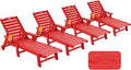 Patio Chaise Lounge Chair Set of 4, Oversize Lounge Chairs by Serique
