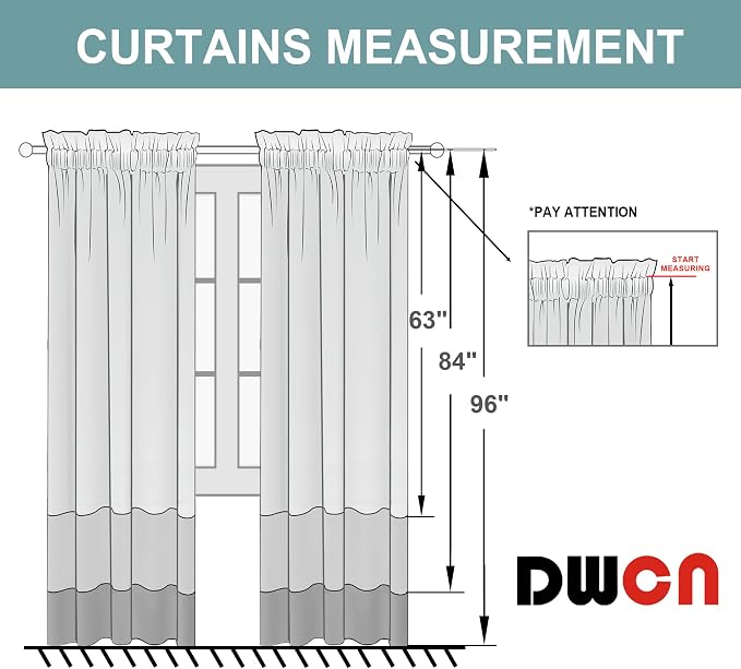 DWCN Blackout Curtains Thermal Insulated Energy Saving Bedroom and Kitchen - Image 9