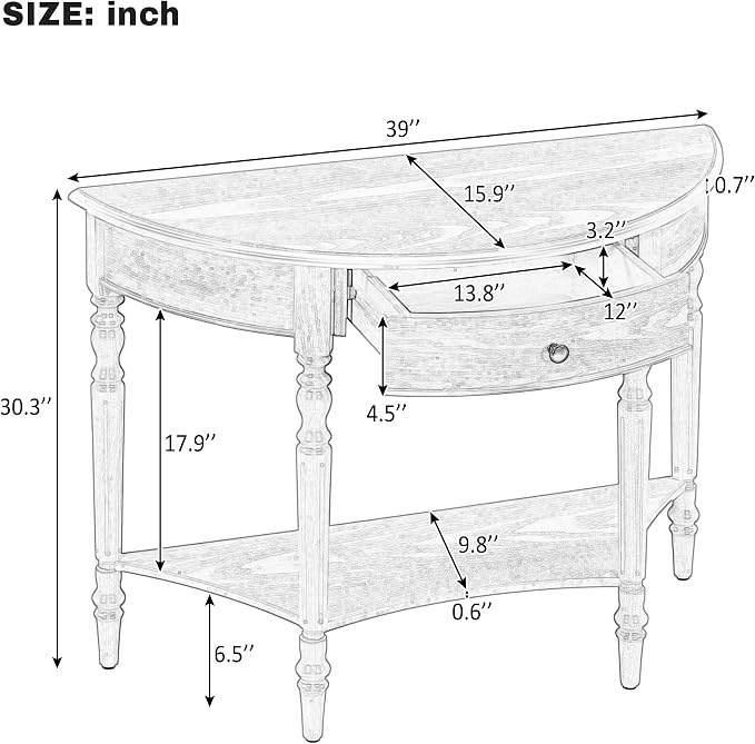 LUMISOL Half Moon Console Table - Image 2