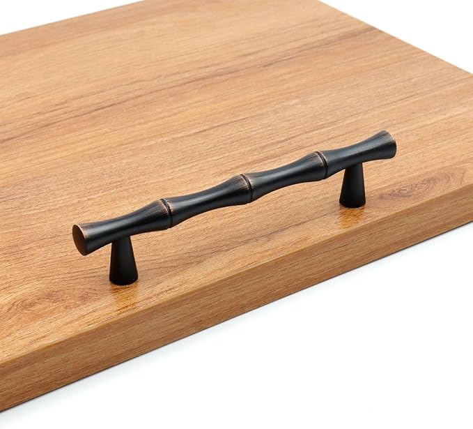 2PCS Bamboo Zinc Alloy Cabinet Handles, 3.8 Inch Hole Distance Black and Red - Image 6