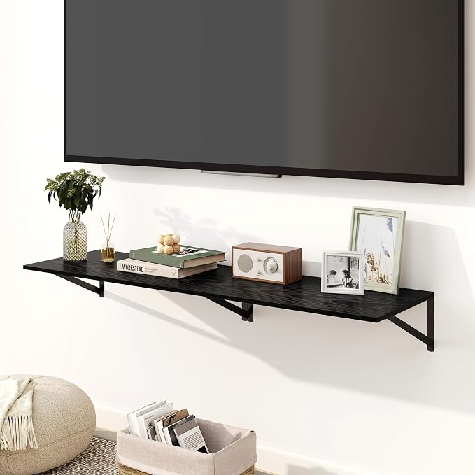 Fun Memories Floating Shelves for Wall, 12 Inch Deep Floating Shelves Set of 2 - Image 2