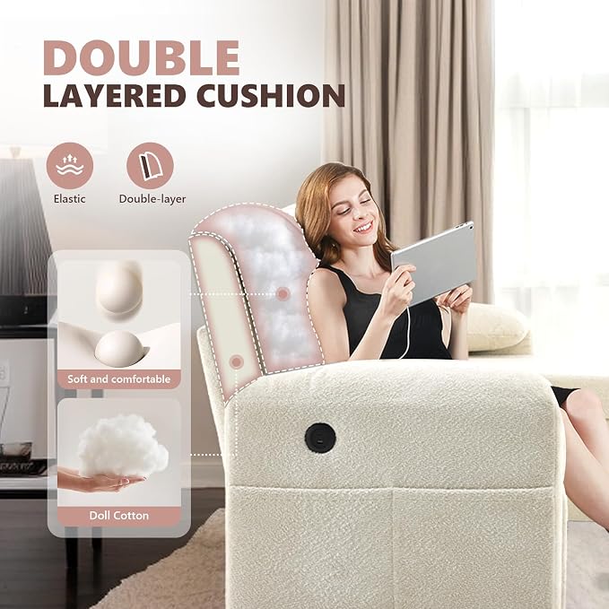 VINGLI Beige Convertible Futon Sofa Bed, Sleeper Sofa - Image 8