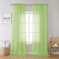 Lecloud Lime Sheer Curtains 96 Inches Long 2 Panels, Dual Rod Pockets Living by Lecloud