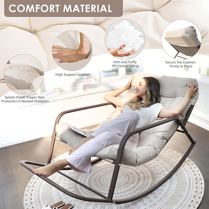 RADIATA Rocking Lounge Chair, Indoor Outdoor Reclining Lounger - Image 5