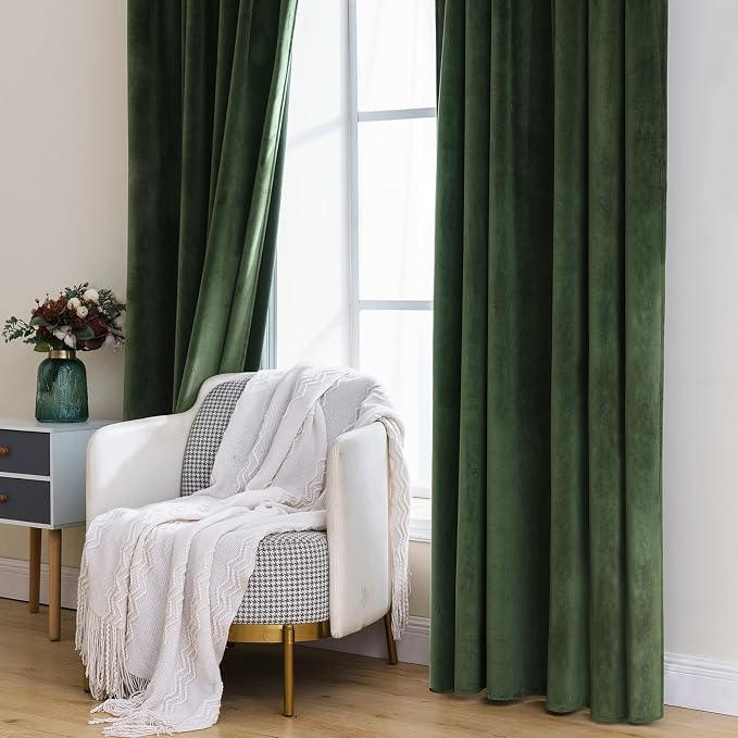 MIULEE Velvet Curtains 108 inches Long 2 Panels - Image 7