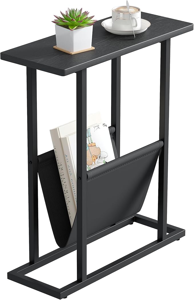 Yusong Narrow Side Table for Small Spaces, Small End Table by Yusong