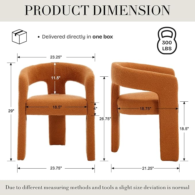 Modern Sherpa Barrel Dining Chair Upholstered Faux Fur Dining Room Chair - Image 2