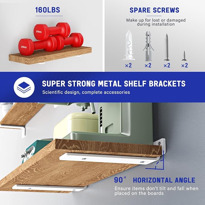 Goovilla Shelf Bracket, Heavy Duty Floating Shelf Brackets 12 inch Long - Image 3