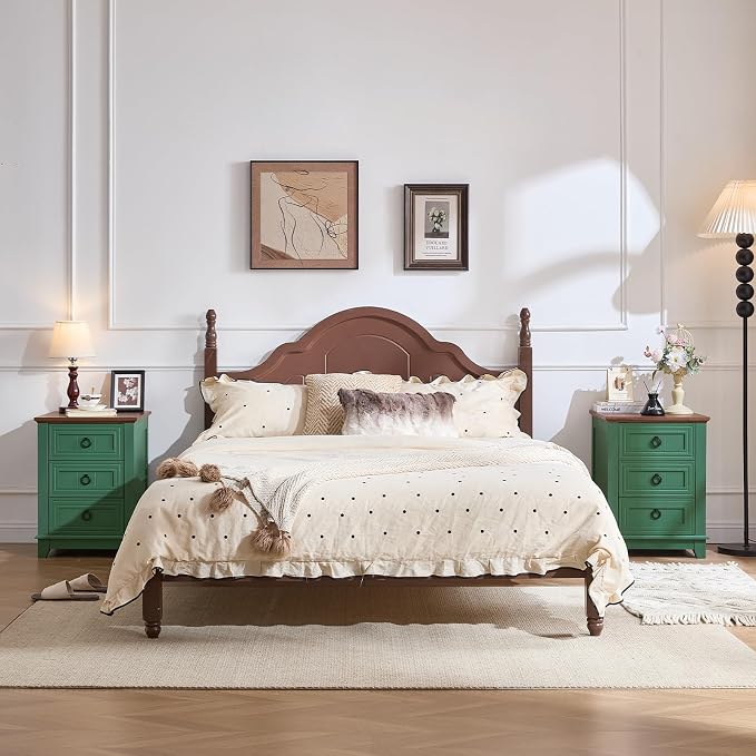 Joaxswe Farmhouse Night Stand Set of 2, Sofa Bed Side Table Chest of Drawers - Image 7