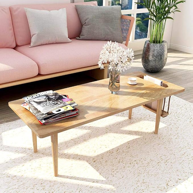 WoodShine Mid Century Modern Mini-Swing Wooden Coffee/Tea Table, Japanese - Image 5