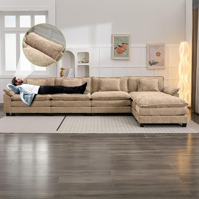 Oprisen 154" Modular Sectional Sofa, Comfy Cloud Couch Sectional Sofa - Image 5