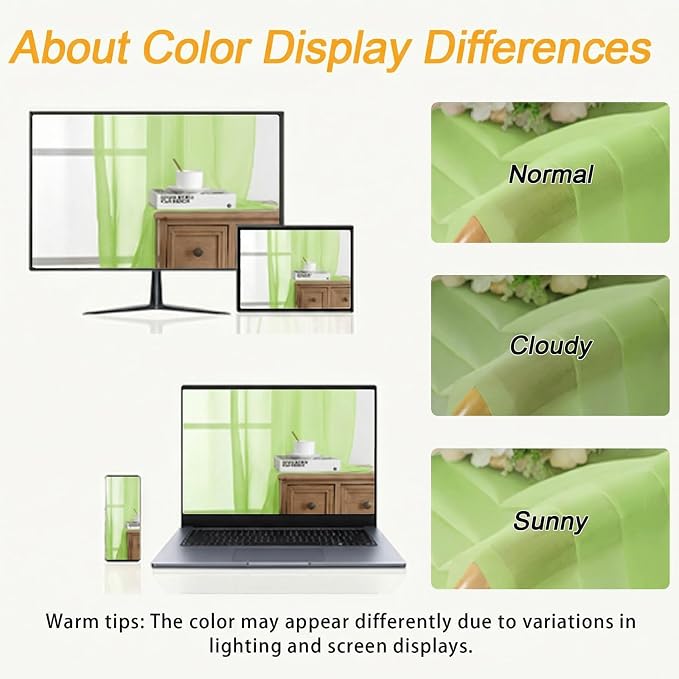 Gwine Extra Long Sheer Curtains 108 Inches Long - Image 3