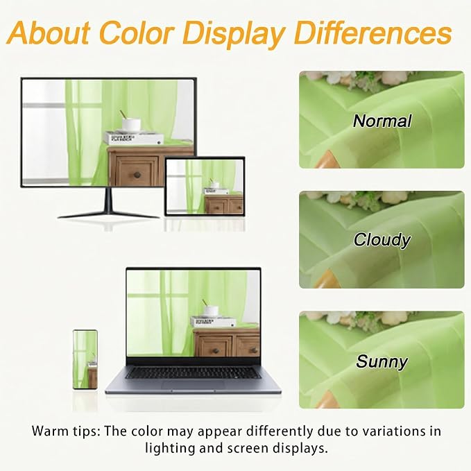 Gwine Short Kitchen Sheer Curtains 24 Inch Length - Image 3