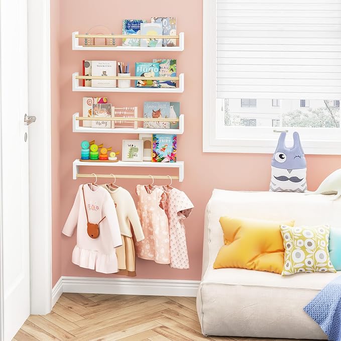 Fixwal Nursery Book Shelves, 23.6 Inch Floating Bookshelves - Image 3