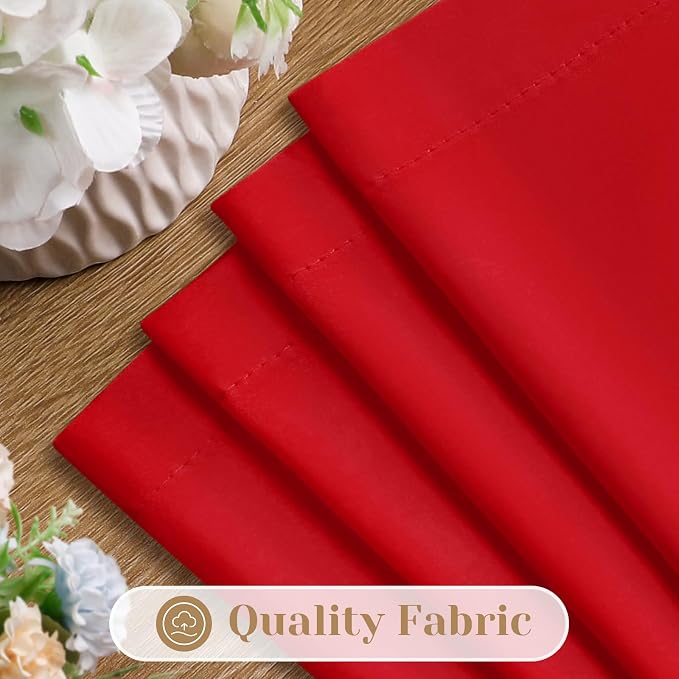 HOMEIDEAS Christmas Non-See-Through Red Privacy Sheer Curtains, 52 X 54 Inches - Image 4