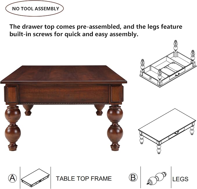 Retro Traditional Coffee Table - Image 7