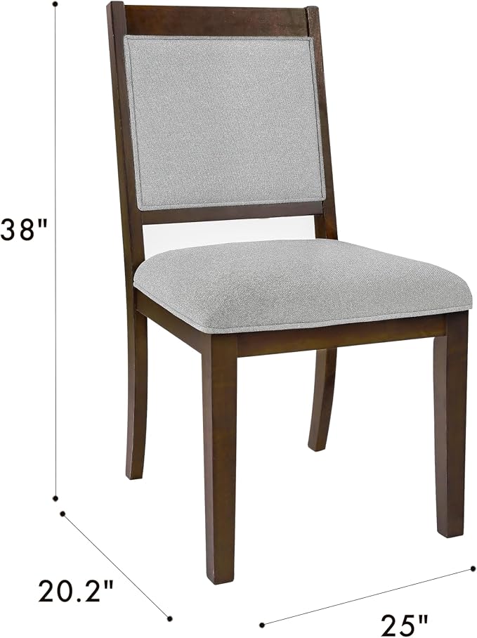 HomePop Open Back Upholstered Wood Frame Dining Chairs - Image 3