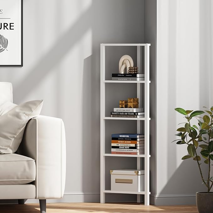 TUTOTAK Corner Shelf, 5-Tier Corner Bookshelf - Image 4