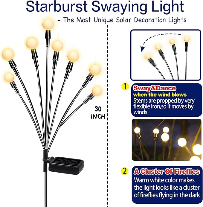 TONULAX Solar Garden Lights 6 Pack - Image 2