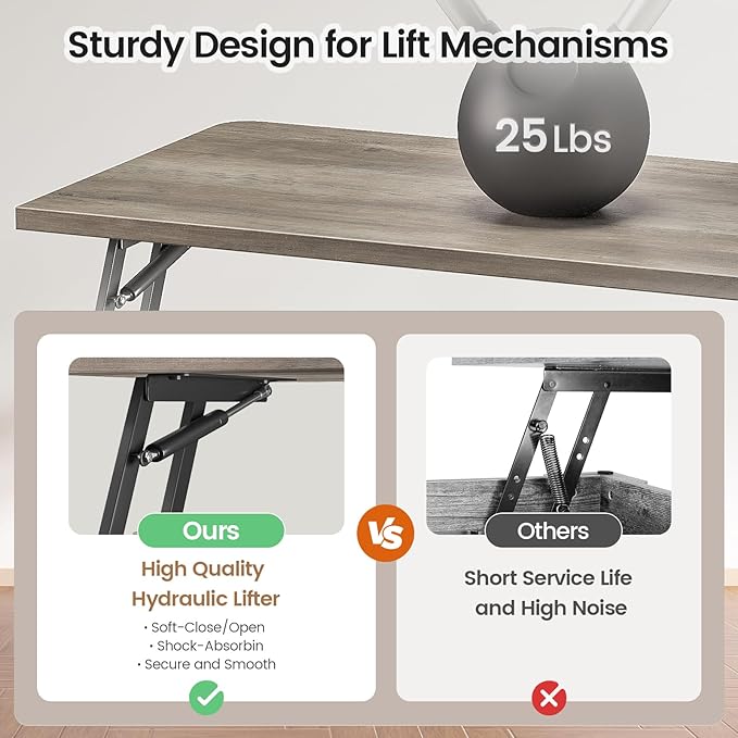 SEDETA 31.5" Lift Top Coffee Table - Image 6