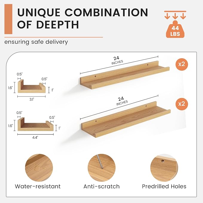 FLYJOE Floating Picture Ledge Shelves - Image 3