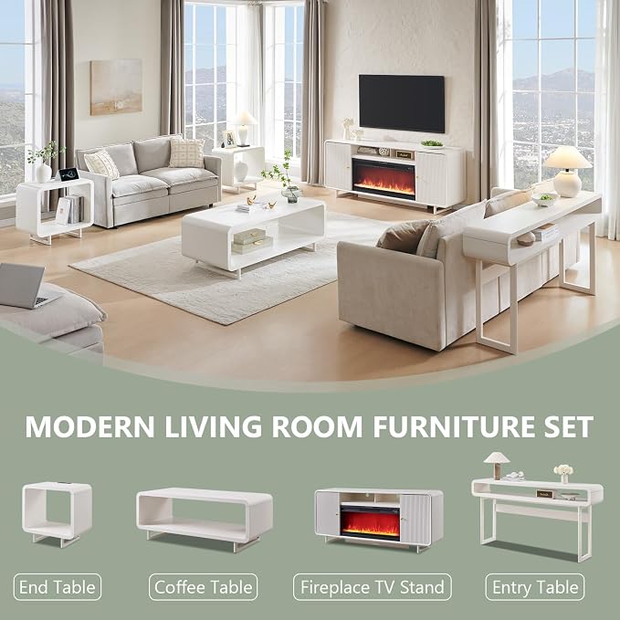 IFGET 70" Fluted Fireplace TV Stand - Image 6