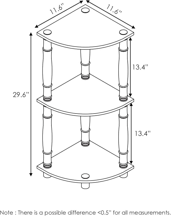 Furinno Turn-N-Tube 3-Tier Corner Display Rack Multipurpose Shelving Unit - Image 2