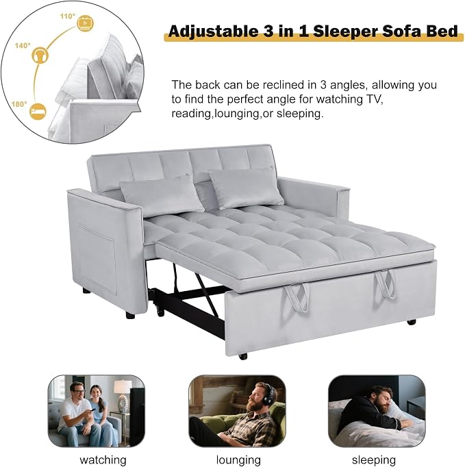 Convertible Sofa Bed, Pull Out Couch - Image 6