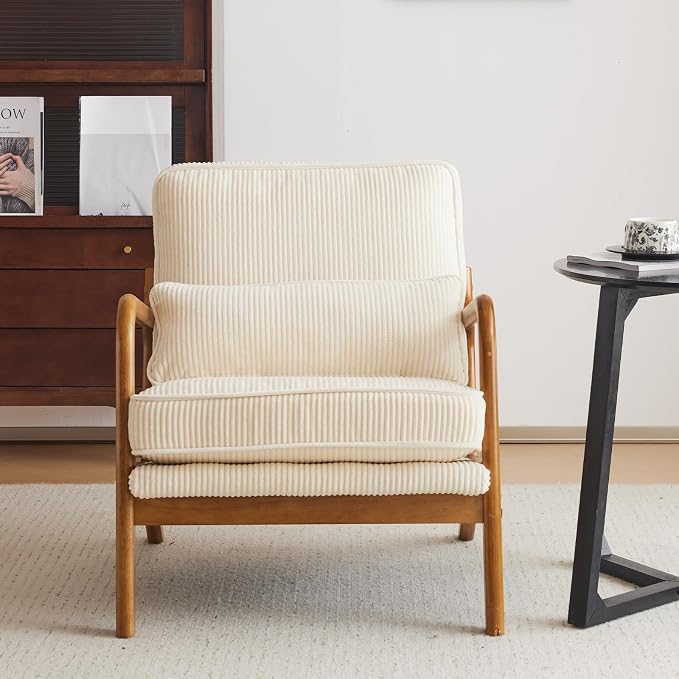 Karl home Mid-Century Modern Accent Chair, Living Room Chairs - Image 4