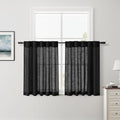 Nanspring Short Linen Curtains 36 Inch Length by Nanspring