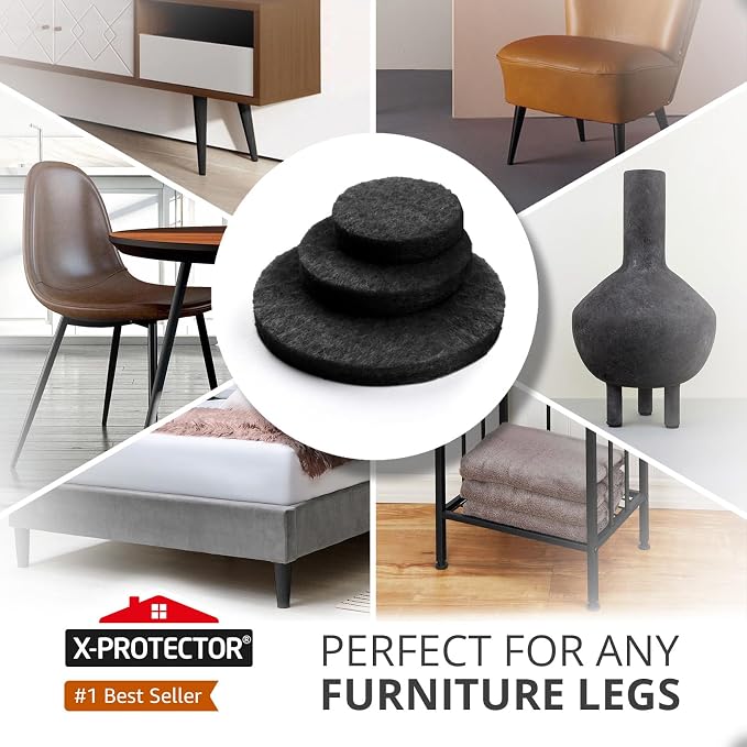 Felt Furniture Pads 235 PCS X-Protector! Huge Quantity of Black Furniture Pads - Image 2