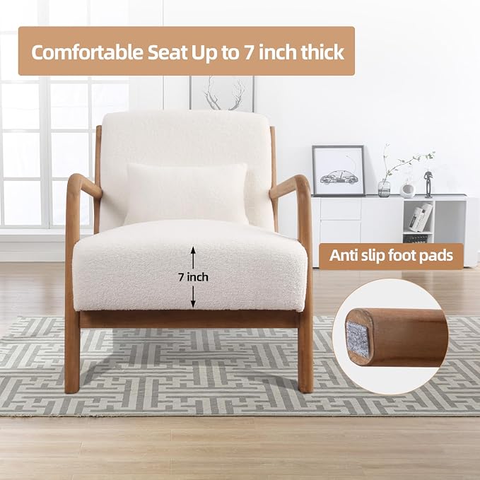 INZOY Mid Century Modern Accent Chair - Image 4