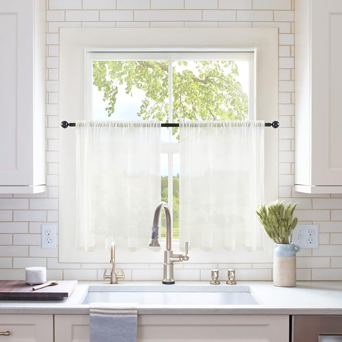 MIULEE Short Sheer Curtains 30 Inch Length by MIULEE